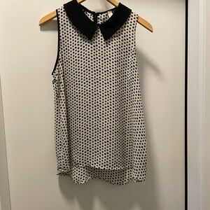 Teenplo Black and White Peter Pan Collar Blouse